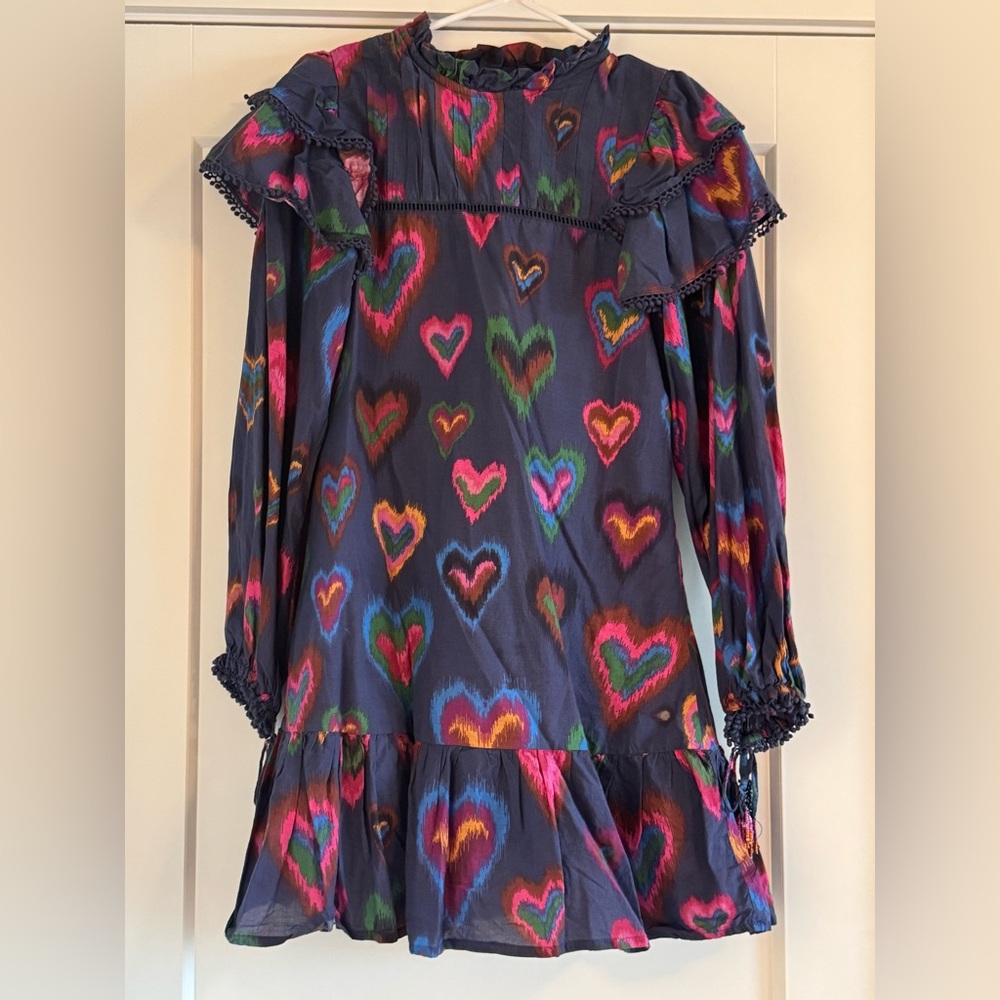 Farm Rio Colorful Heart Patterned Dress